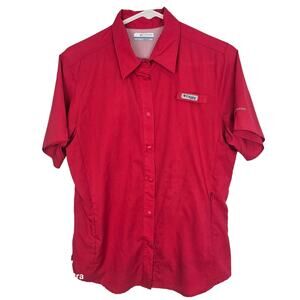 Columbia PFG Shirt Women M Pink Fishing Shirt Button Down Shirt Collared Shirt